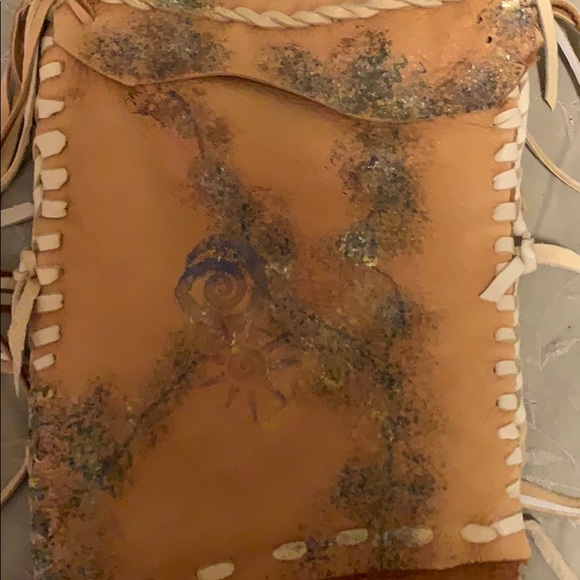 Handmade hand painted soft leather purse - Picture 5 of 8